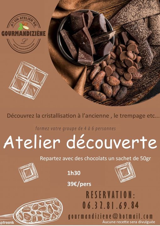 Flyer ateliers découverte fabrication de chocolats