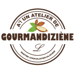 Logo marron chocolaterie atelier de gourmandiziene